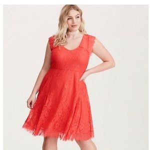 Torrid pink lace skater dress size 3 NWT